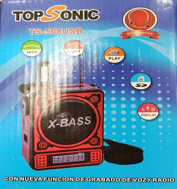 RADIO TOPSONIC C/USB/LANT/MIC/RECARREG TS-R508USB