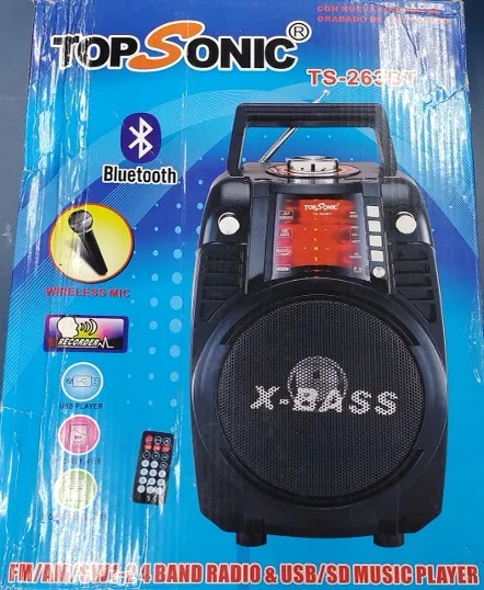 RADIO TOPSONIC C/USB/SD/MIC/CR/RECARREG TS-263BT