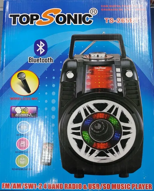 RADIO TOPSONIC C/USB/SD/MIC/CR/RECARREG TS-265BT