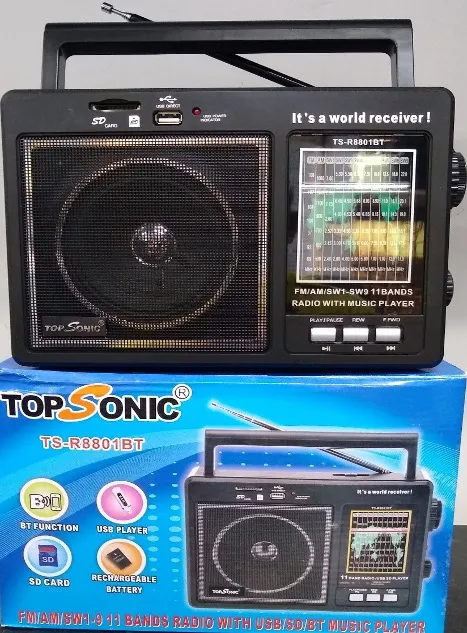 RADIO TOPSONIC C/USB/SD/RECARREG TS-R8801BT