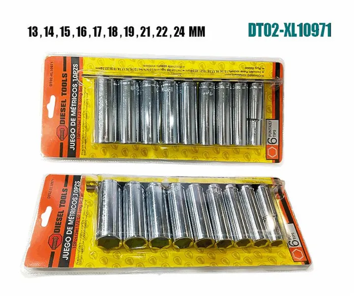 SOQUETE DISEL TOOLS 1/2 C/10PCS DT-02-XL10971
