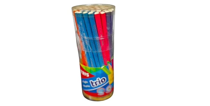 LAPIS TRIS TRIO HB POTE PVC C/48PCS PRETO