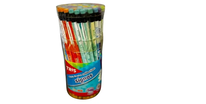 LAPIS TRIS COLLECTION SIGNOS HB POTE PVC C/72PCS