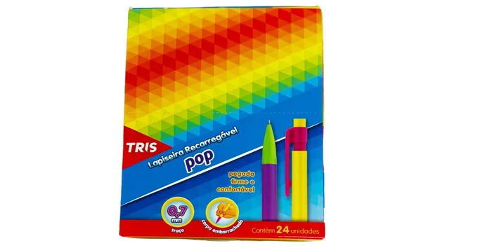 LAPISEIRA TRIS POP 0.7MM CX C/24PCS EMBORRACHADO