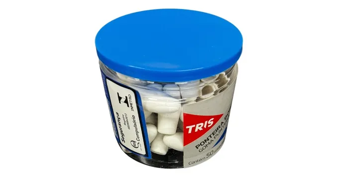 PONTEIRA BORRACHA TRIS BASIC POTE PVC C/50PCS