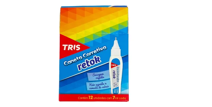 CANETA CORRETIVA TRIS RETOK 7ML CX C/12PCS