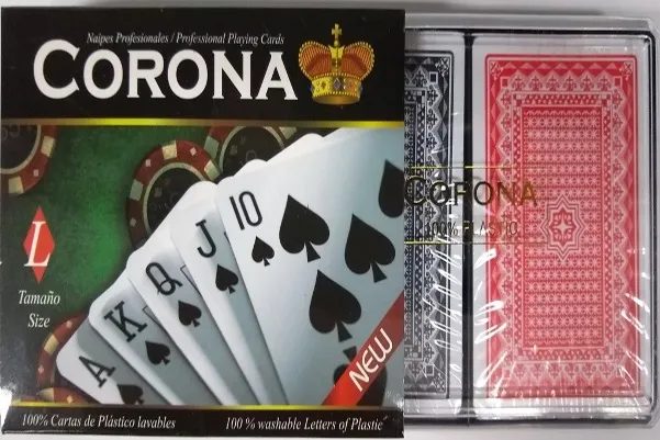 BARALHO C/ESTOJO DUPLO PLASTICO CORONA BAR115L