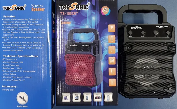 RADIO TOPSONIC C/USB/RECARREG TS-1092BT
