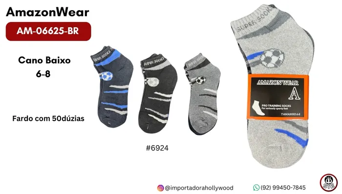 MEIA MASC.JUVENIL AMAZON WEAR AM-06625-BR
