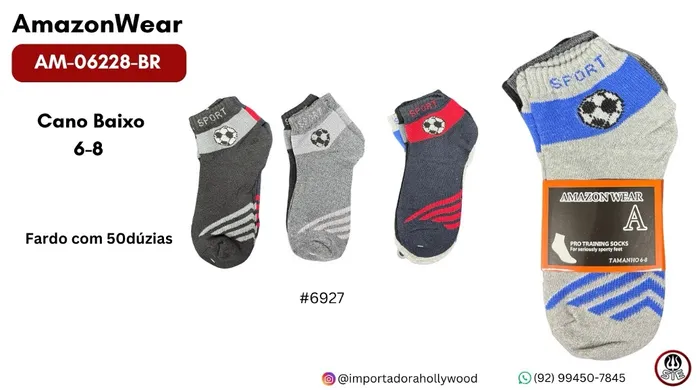 MEIA MASC.JUVENIL CANO MEDIO AMAZON WEAR AM-06628-BR