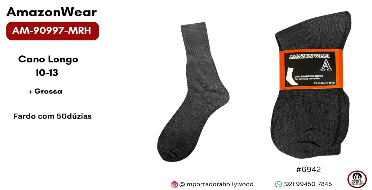 MEIA MASC.ADULTO AMAZON WEAR AM-90997-MRH