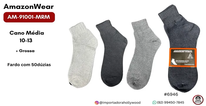 MEIA MASC.ADULTO AMAZON WEAR AM-91001-MRM