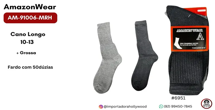 MEIA MASC.ADULTO AMAZON WEAR AM-91006-MRH