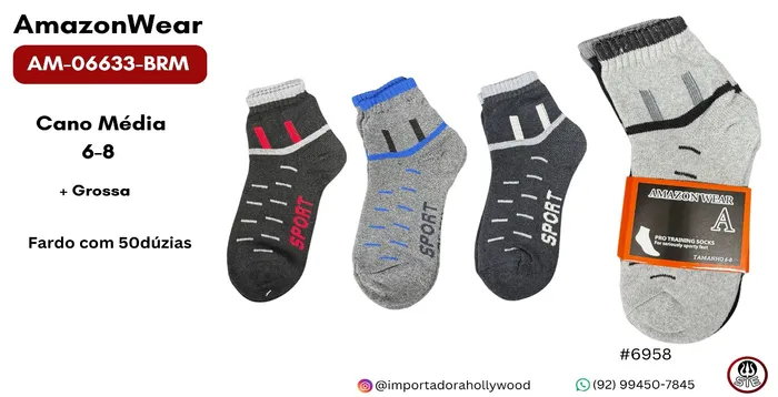 MEIA MASC.JUVENIL AMAZON WEAR AM-06633-BRM
