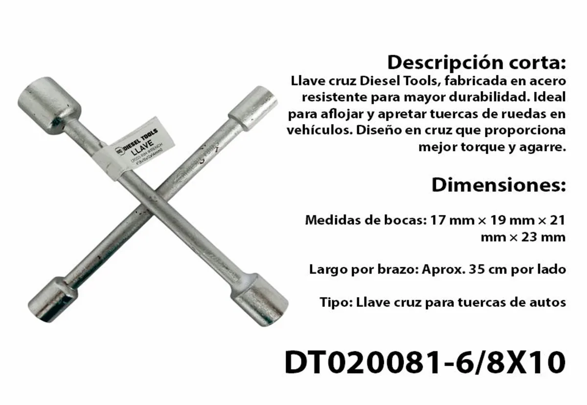 CHAVE CRUZ BOCA DISEL TOOLS DT020081/6X8X10