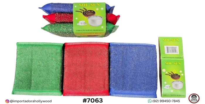 ESPONJA DE LIMPEZA CADA PACOTE C/03PCS SOL SUN 924-2