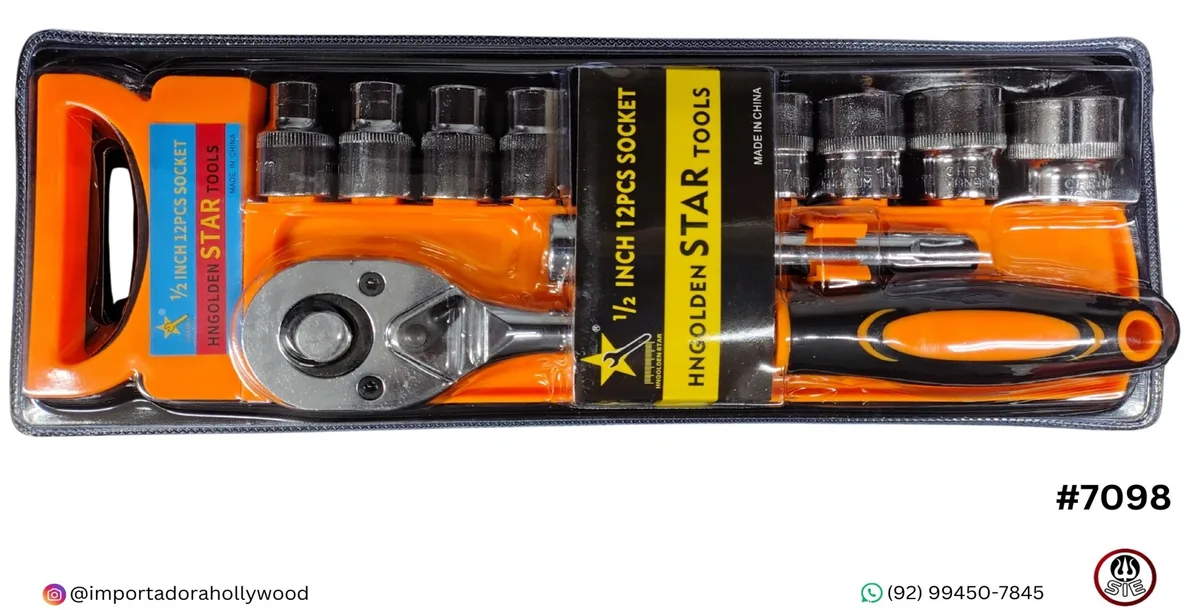 RATCHET HNGOLDENSTAR 1/2 C/SOQUETE C/12PCS 13756-25