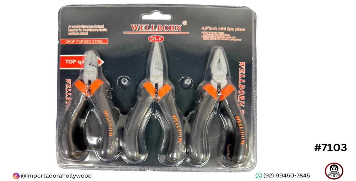 ALICATE MINI WELLBORN C/03PCS PLT-03
