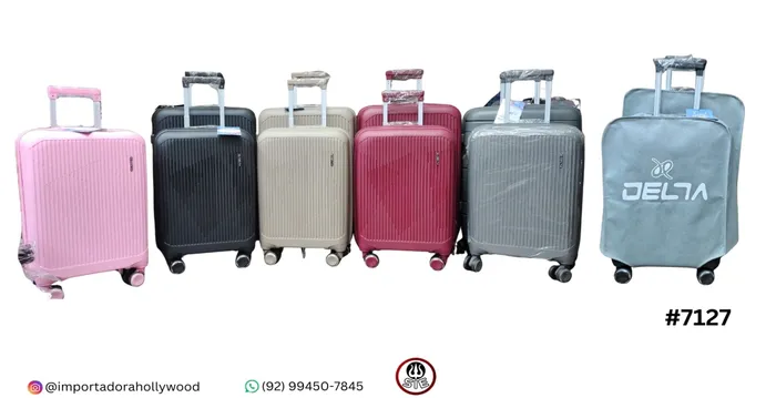 MALA KIT C/02PCS - POLIPROPILENO - 10KG & 23KG DELTA DL-887-2 C/08RODAS GIRATORIA C/CAPA (20"/24")