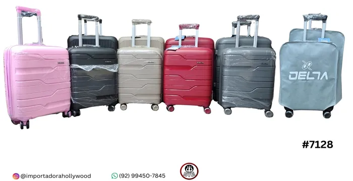 MALA KIT C/02PCS - POLIPROPILENO - 10KG & 23KG DELTA DL-888-2 C/08RODAS GIRATORIA C/CAPA (20"/24")